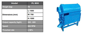 VENTA CALIENTE Máquina de uso agrícola de acero PL800 Alta productividad 500 kg/h Capacidad Arroz y trilladora DE TRIGO OEM - Product Image 3