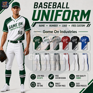 Tenue d'entraînement athlétique respirante de haute qualité : Ensemble chemise de baseball et pantalon à passepoil assorti, idéal pour la vente en gros - Product Image 6