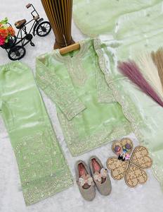 Trending Launching New Designer Party Wear Look Heavy Pure SILK <b>Top</b> Sharara & Dupatta Set - Product Image 4