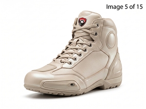 Durable Leather <b>High</b> <b>Top</b> Training <b>Boots</b> Beige All Seasons Lace Up Sport Shoes for Men - Product Image 1