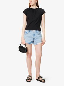 Custom Oem Light Wash Denim Shorts Manufacturer Vintage Ripped <b>Button</b> <b>Fly</b> <b>Jean</b> Shorts Loose Fit Distressed Shorts Supplier - Product Image 2