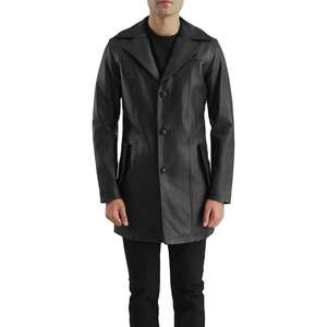 Manteaux longs en cuir pour hommes de style trench moderne, qualité supérieure, manteau d'hiver tendance pour hommes - Product Image 1