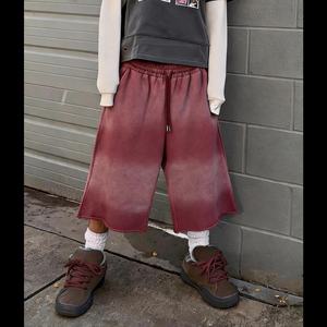 Wholesale Oversized Blank Acid Wash Oxford 100% Cotton <b>Knee</b> Length Eco-Friendly Shorts Rope String Quality Stone Washed for Men - Product Image 2