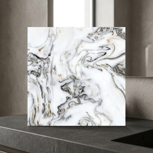 Elegantes Baldosas de Porcelana con Aspecto de Mármol Marrón Ónix, Cerámica Brillante de 8 mm, 600x600 mm, 5 Años de Garantía, Repuestos Gratuitos - Product Image 4