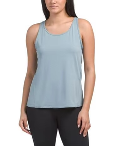 Débardeur pour femme bleu clair à col rond, couleur unie, respirant, tricoté, coupe classique, vêtement décontracté - Product Image 2