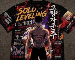 เสื้อยืดแขนสั้นลำลองผู้ชายสไตล์มังงะ ผ้าฝ้าย 100% ป้องกันการเป็นขุย ทรงหลวม พิมพ์ลายตัวอักษรด้วยเทคนิคซิลค์สกรีนด้านหน้า - Product Image 1