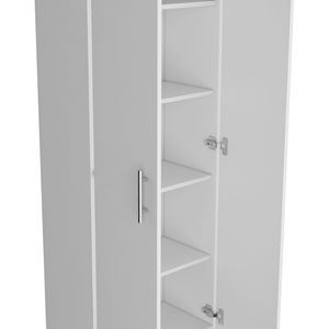 Armadio Dispensa Bianco Alto 170 cm con Due Ante e 5 Ripiani Interni, Mobili da Cucina - Product Image 6