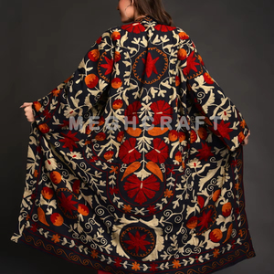 Chaqueta larga bordada Suzani de talla grande al por mayor, kimono para mujer, ropa de abrigo informal Bohemia, ropa de invierno, Chaqueta larga Bohemia - Product Image 2