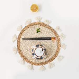 Décoration murale en panier tissé, artisanat en osier, petit macramé, art mural bohème pour la décoration de la maison - Product Image 6