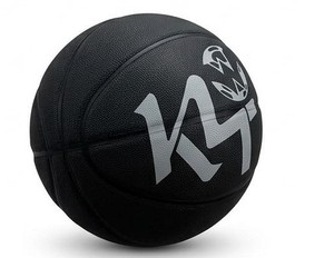 Ballon de basket-ball noir KLTW INT'L taille 7 avec logo K1, revêtement en cuir, durable, pour entraînement en salle - Product Image 3