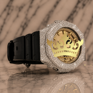 Factory Wholesale Moissanite <b>Watch</b>, <b>Black</b> Strap, Gold Dial, Luxury Sports <b>Watch</b> - Product Image 1