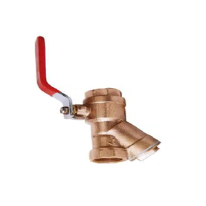 Robinet à boisseau sphérique en laiton avec filetage femelle et filtre en Y, coupure manuelle de l'eau, haute température, poignée rouge OEM, contrôle de pipeline 1 pouce - Product Image 2