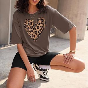 Women Plain Color T Shirt and Biker Shorts <b>Set</b> Loose Fit Casual Summer Outfit Wholesale - Product Image 3