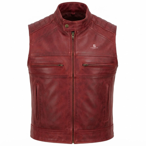 Men's Genuine <b>Leather</b> <b>Vest</b> Adults OEM Custom Wholesale Motorcycle Sleeveless <b>Biker</b> Jacket Vintage Premium Casual Outerwear 2026 - Product Image 5