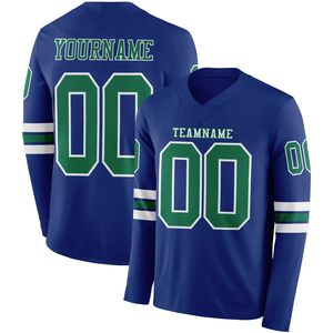 Maillot de football personnalisé à manches longues et col en V, respirant, pour l'entraînement et les matchs, avec logo d'équipe sur le devant - Product Image 5