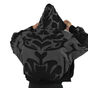 Sudadera con capucha y cremallera para hombre, de corte holgado, 500 GSM, peso pesado |   Camiseta Extra Grande 100% Algodón con Estampado Puff |   Fabricante Personalizado OEM - Product Image 5
