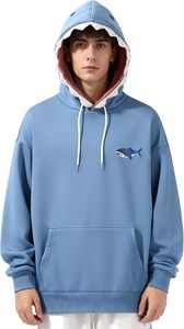Shark Graphic Hoodie Unisex <b>Sweatshirt</b> Soft Cotton Blend Pullover Casual Streetwear <b>Cute</b> Shark Hoodie for Teens - Product Image 2