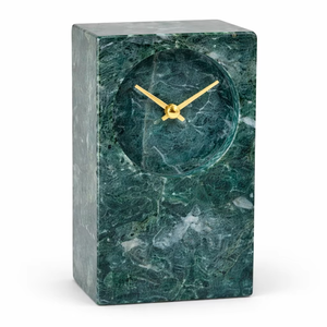 Art Crafts Wall <b>Clock</b> Mini Office <b>Table</b> Time <b>Clock</b> High-end Decorative Living Room Marble Stone Round Classic Quartz <b>clock</b> - Product Image 1