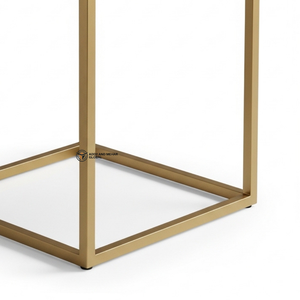 Taburete Moderno con Base de Metal y Tapa de Mármol Negro – Taburete Lateral Cuadrado Contemporáneo con Base Dorada para Sala de Estar, Dormitorio - Product Image 4