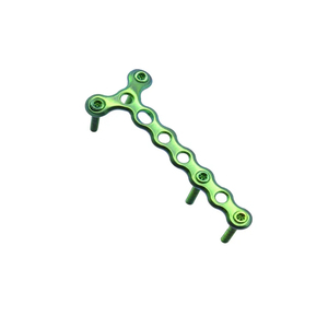 Plaque de blocage mini-T en titane anodisé bleu de 2,0 mm pour fractures métacarpales, certifiée CE ISO, pour implants chirurgicaux de la main - Product Image 2