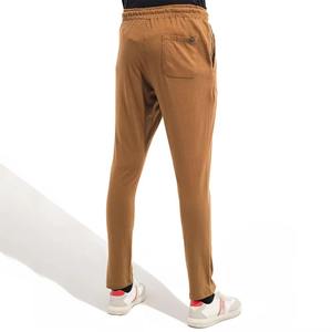 Men's Brown Cotton Sweatpants Elastic Waist Drawstring Casual Pants With Side Pockets Autumn Wear men's pants - Product Image 4