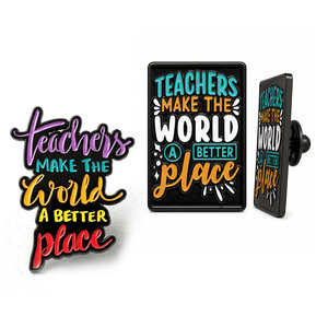 Custom Metal Enamel Pin with Die Cutting Printing Modern Design for <b>Teacher</b> Appreciation <b>Gifts</b>-School Season & <b>Teacher</b> Day - Product Image 4