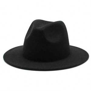 Chapeau Fedora à large bord plat, formel et décontracté, pour adultes unisexes, couleur bordeaux unie, polyester/coton, utilisation 4 saisons, vente en gros - Product Image 2