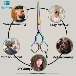 Ciseaux de coiffure professionnels ergonomiques en acier inoxydable multicolores de 5,5 pouces pour femmes, hommes et barbiers – Outils de coupe de cheveux - Product Image 6