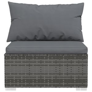 5-Piece Patio Furniture <b>Set</b> with <b>Cushions</b> Poly Rattan Gray for Kids' <b>Sofas</b> - Product Image 6