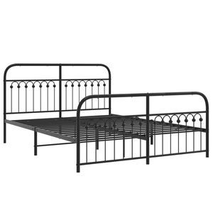 Base de Cama King Size de Acero Negro, Estructura Metálica Rectangular Resistente - Product Image 2