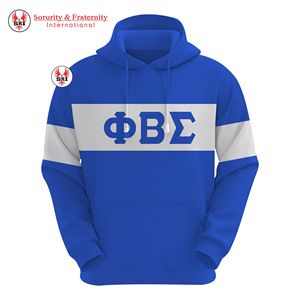 เสื้อฮู้ดกันหดตัว เป็นมิตรกับสิ่งแวดล้อม แบรนด์ Phi Beta Sigma สไตล์ลำลอง ออกกำลังกาย สตรีทแวร์ ปักโลโก้ตามสั่ง - Product Image 6