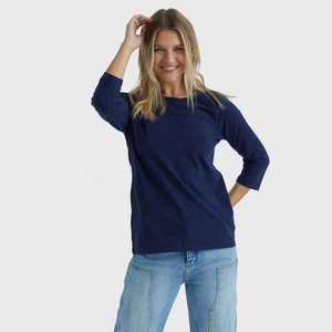 เสื้อยืดแขนยาวผู้หญิงขายส่ง สำหรับฤดูใบไม้ผลิและฤดูใบไม้ร่วง ทรงเข้ารูป คอกลม เสื้อพื้นฐาน เสื้อยืดเรียบๆ - Product Image 1