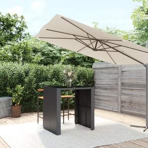 41.3 nero "x 31.5" x 43.3 "tavolo da esterno in Poly Rattan con piano in vetro 41.3" x 31.5 "x 43.3" tavolo da Bar - Product Image 1