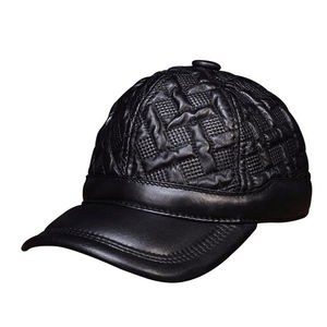 Wholesale PU Leather Vintage Baseball Cap Autumn Winter Thickened Windproof Warm PU Baseball Cap - Product Image 1