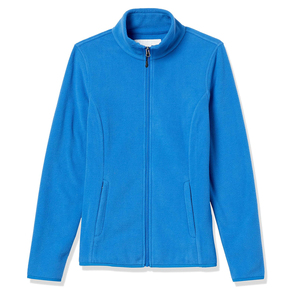 Chaqueta Polar de Mujer 2026 de Alta Calidad, Azul, con Cierre Completo, Impermeable, 100% Poliéster, Cuello Alto y Manga Larga - Product Image 1