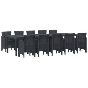 Set da Pranzo da Giardino in Rattan Sintetico Antracite, 11 Pezzi, Resistente per Uso Esterno - Product Image 1