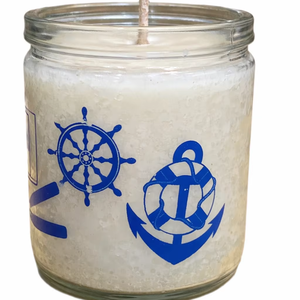 Bougie dans un bocal en verre à motif bleu moderne, idéale pour les salons, les chambres, les restaurants, les spas, les mariages et les décorations festives. - Product Image 1