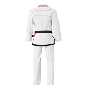 Kimono de BJJ noir avec surpiqûres vertes, vêtements d'arts martiaux pour hommes adultes, coupe régulière, uniforme en polyester à séchage rapide, en stock - Product Image 5