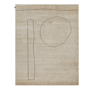 พรมขนสัตว์นิวซีแลนด์สีเทาและสีเบจสุดหรู ทอมือ พร้อมวิสโคสสั่งทำพิเศษ สำหรับห้องนั่งเล่น - Product Image 2