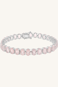 Pulsera de Cuarzo Rosa en Plata de Ley 92.5 KLSB-20639 - Product Image 2