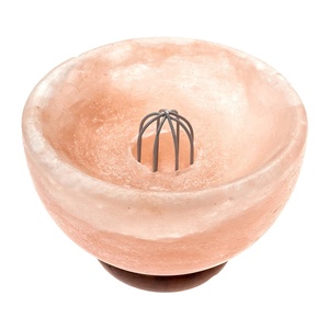Lampe de sel de l'Himalaya IMPEX PAKISTAN, artisanat naturel écologique fait main, base en bois sculptée, logo personnalisé, décoration maison, Halloween, nouveauté - Product Image 6