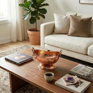 ชามโลหะสีโรสโกลด์ลายตอกแบบอาหรับ สำหรับเสิร์ฟช็อกโกแลตและผลไม้ ของตกแต่งงานแต่งงานสุดหรู ภาชนะบนโต๊ะอาหาร - Product Image 2