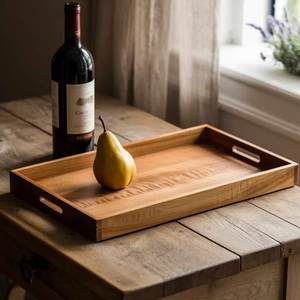 Elegante Bandeja de Madera para Comedor y Decoración del Hogar, Bandeja de Servir Irregular Hecha a Mano, Plato Decorativo Minimalista de Madera Sólida - Product Image 3
