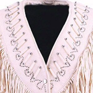 <b>Womens</b> Western Fringe Vest Leather Cowboy <b>Sleeveless</b> <b>Jacket</b> Suede Tassel Biker Rodeo Festival Fashion Supplier Premium OEM - Product Image 3