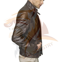 Vestes en cuir légères et chaudes pour hommes, pour l'extérieur, avec logo personnalisé, coupe-vent, vestes en cuir tendance pour l'hiver