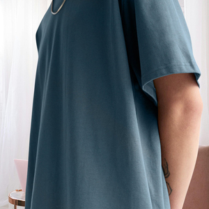 Men's Plus Size Casual Oversized 100% Cotton Breathable Baggy Loose Fit <b>Drop</b> Shoulder T-Shirt Custom Blank Front 200g - Product Image 4