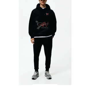 เสื้อฮู้ดดี้ผู้ชายผ้าฝ้าย 100% แบบสวมหัว ทรงหลวม ไหล่ตก  รับสกรีนโลโก้ เสื้อฮู้ดดี้โอเวอร์ไซส์สำหรับผู้ชาย ส่งออก - Product Image 1