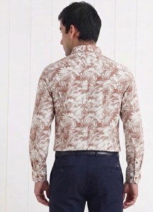 Chemise décontractée pour homme Enovate à imprimé floral 100% coton ODM, double boutonnage, manches longues, col rabattu, respirante, en popeline pour l'été - Product Image 3
