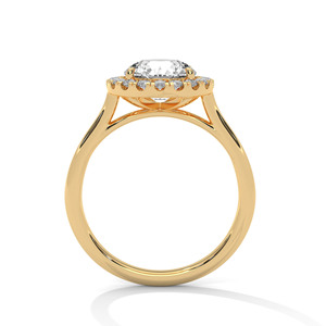 Anillo de Diamante Cultivado en Laboratorio de Oro Amarillo de 14k, Corte Redondo Brillante, Joyería Atemporal Elaborada con Elegancia, Perfecto para tu Amor - Product Image 3