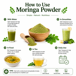 Poudre de Moringa biologique riche en vitamines et minéraux pour stimuler naturellement les niveaux d'énergie, améliorer l'endurance et la vitalité - Product Image 6